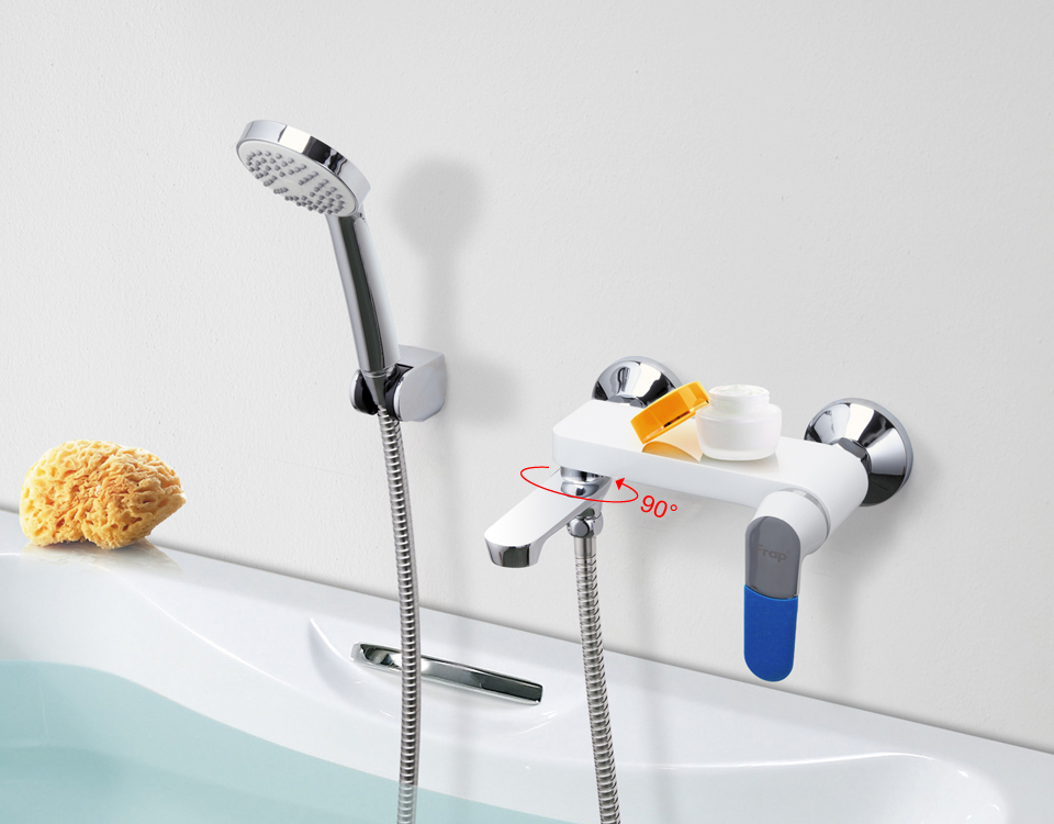 Sanremo Wall Mounted Multi Color Single Handle Bathroom Faucet With Handheld Shower